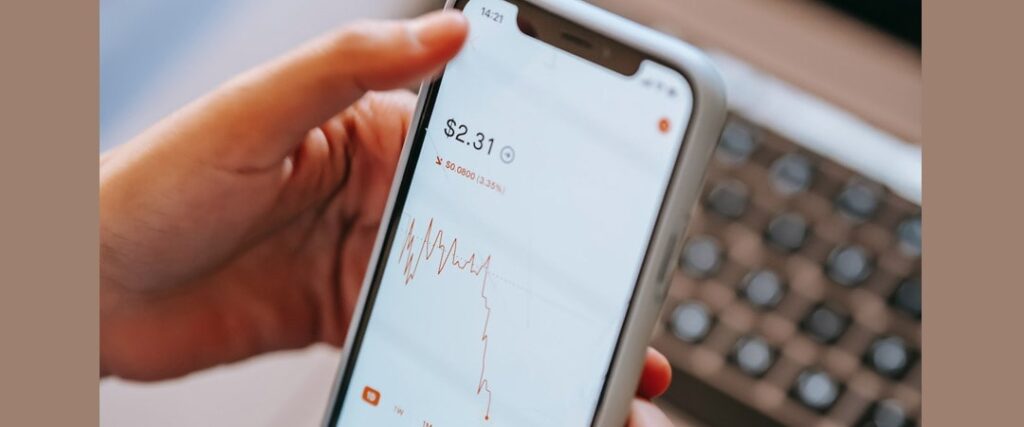 A person looking at a laptop with a graph showing the essential steps to reach financial independence