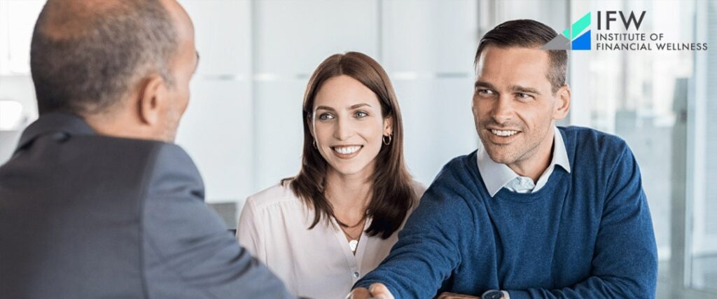 A man looking at the Institute of Financial Wellness