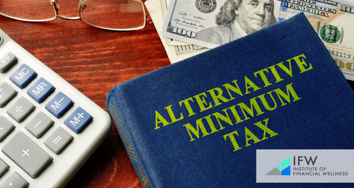 A book that reads: alternative minimum tax to learn how to minimize AMT