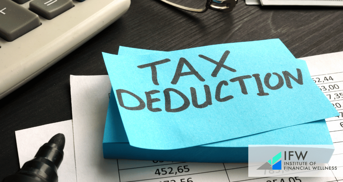 An image with a piece of paper that says "tax deduction"