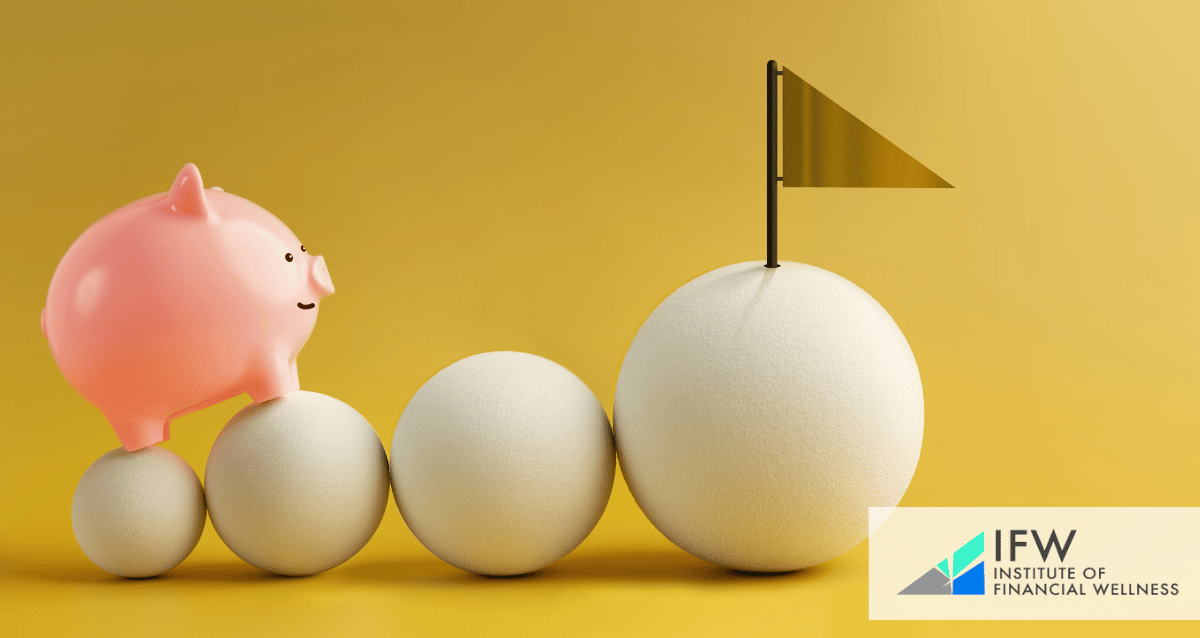 A piggy bank climbing obstacles toward retirement