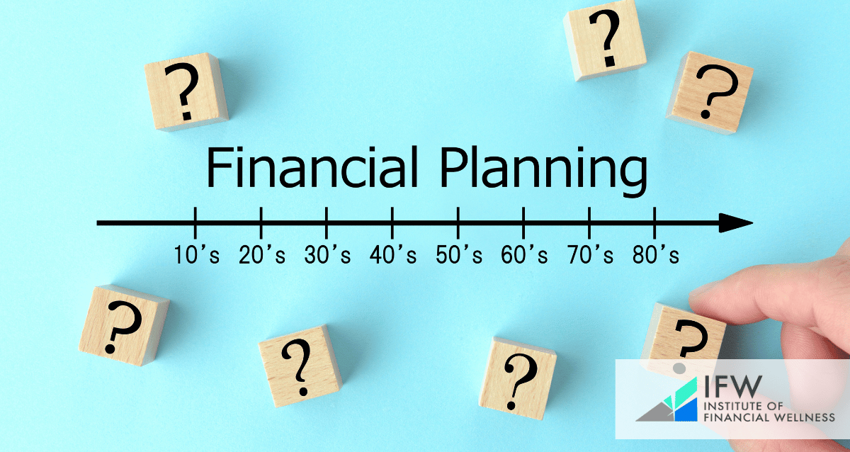 An image with the words "financial planning" and numbers indicating age.