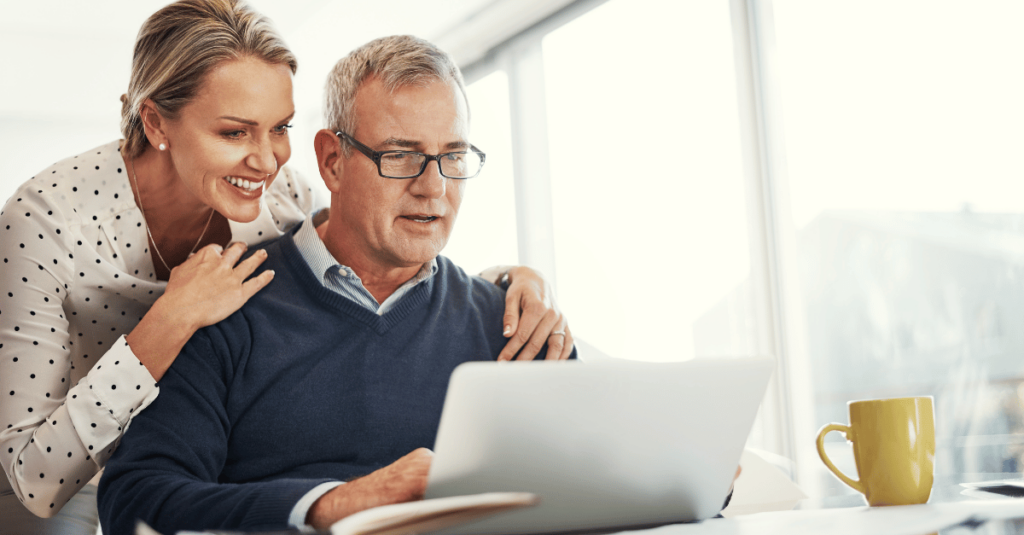 Elderly couple planning for retirement 