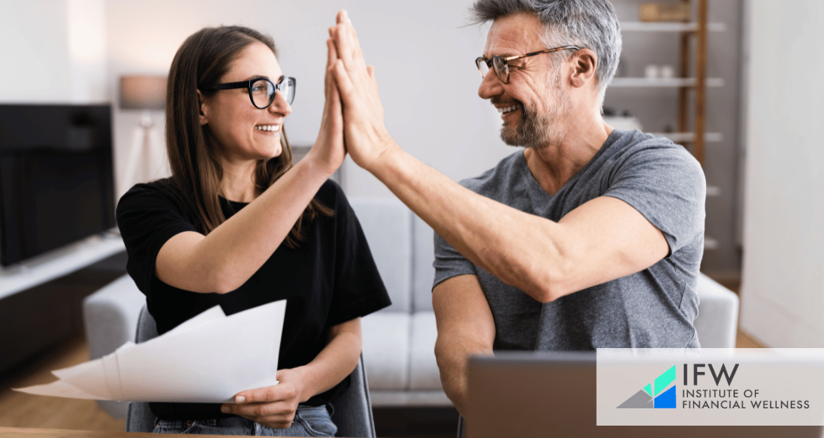 A couple doing a high five