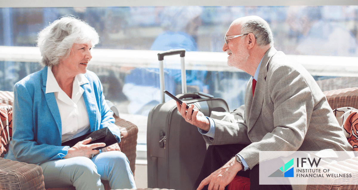 A retired couple traveling