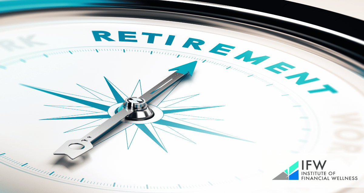 An image of a compass with the word "retirement"