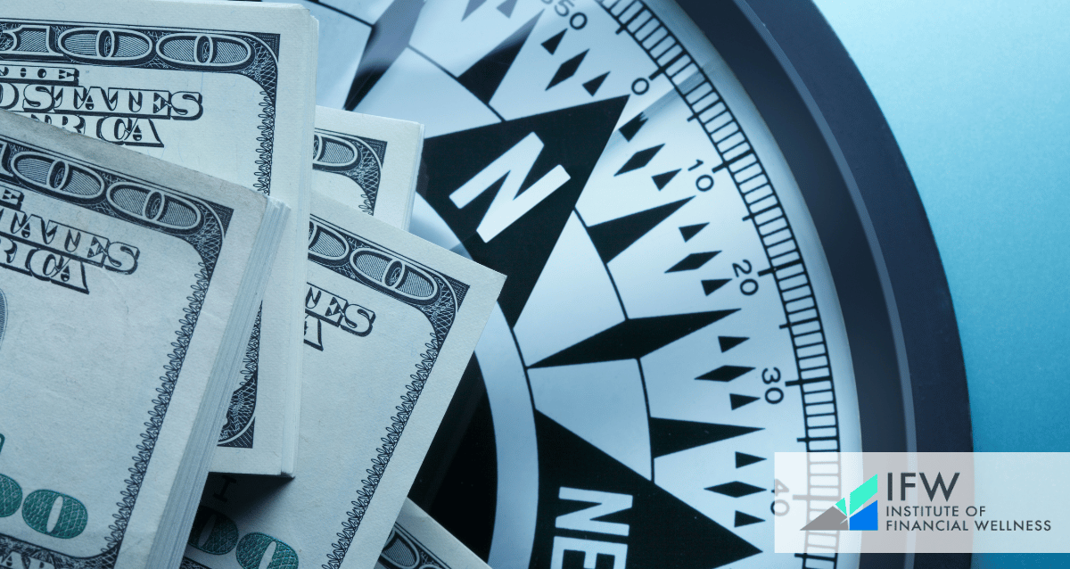 An image of dollar bills and a compass