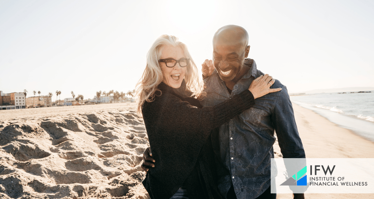 A happy couple at the beach