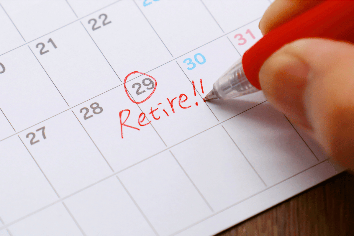 Retirement date circled on a calendar