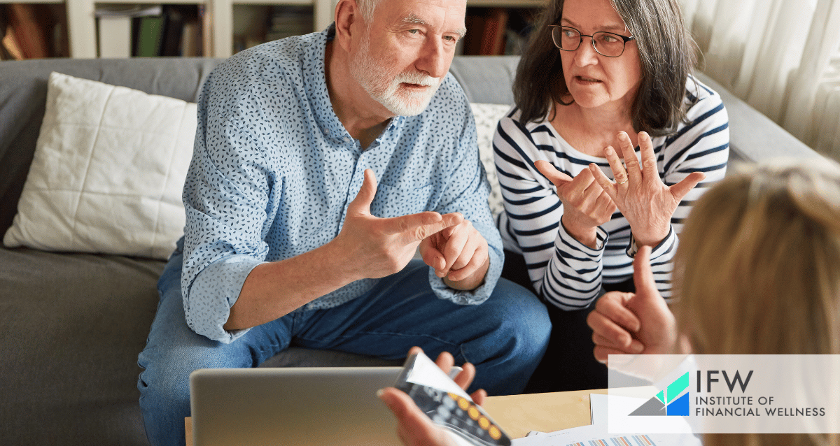 An older couple discurring their savings plan