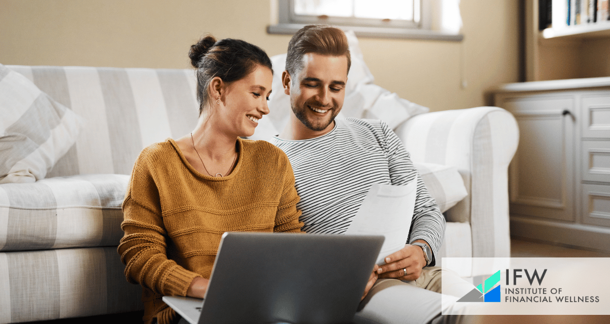 A couple looking at a computer