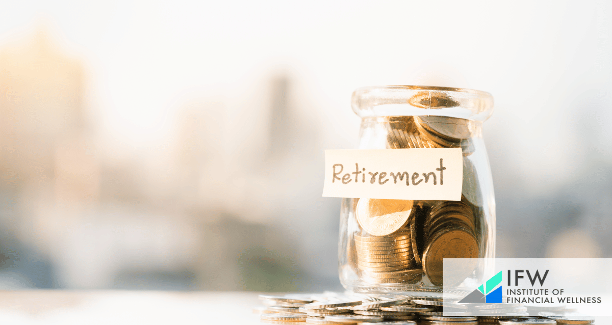 A jar with coins and the word retirement written on a piece of paper