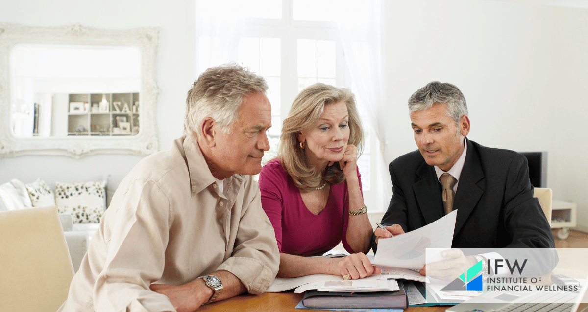 An image of a couple consulting with a professional financial advisor