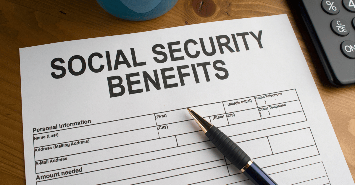 An image depicting a fill-out form to receive social security retirement benefit. 