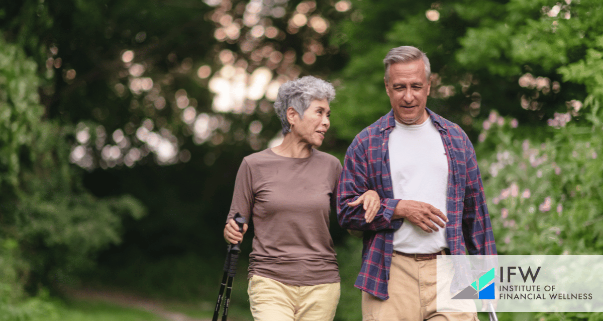 A retired couple at a park