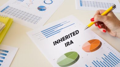 Business concept meaning INHERITED IRA with inscription on the financial document.