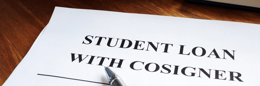 Illustration depicting the concept of a student loan cosigner.