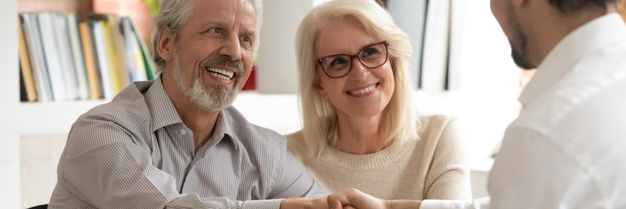 Retired couple implementing a safe money strategy